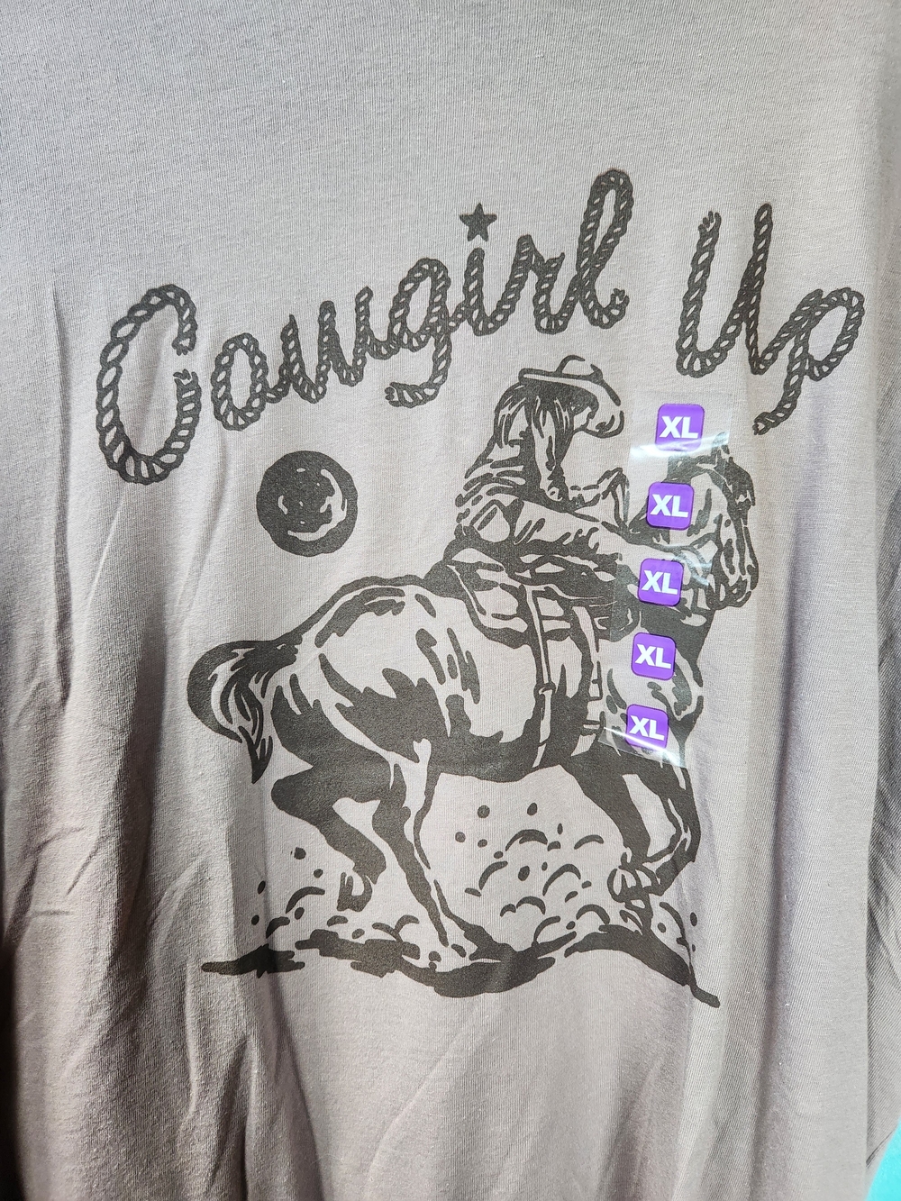 Cowgirl Up Graphic Tee - Gray